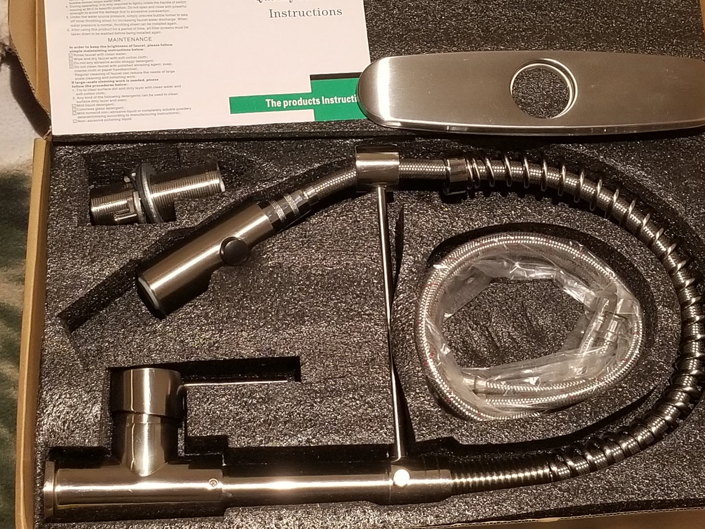 Spring Kitchen Sink Faucet Stainless Steel Tap with Pull Down Sprayer, chrome color