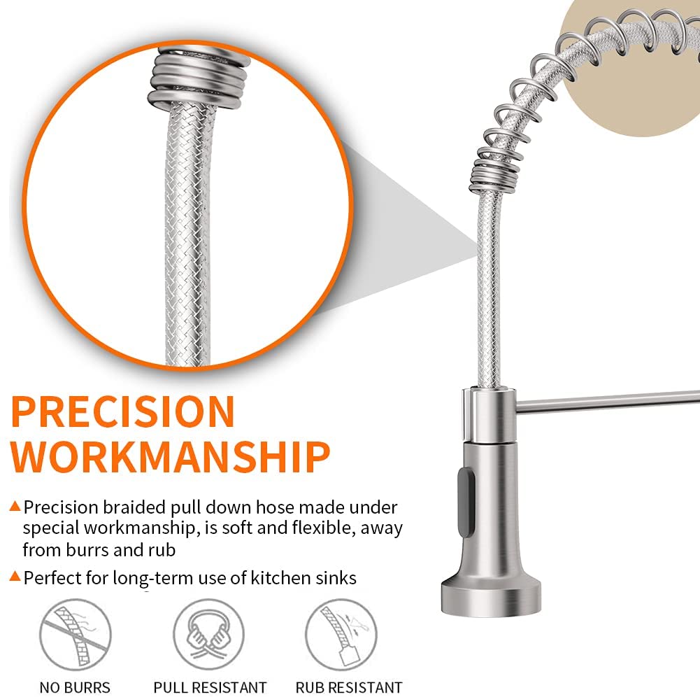 HIGH QUALITY STAINLESS SPRING KITCHEN FAUCET WITH 2 WATER FLOW MODES
