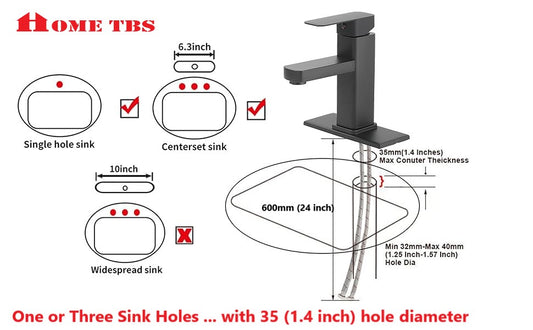 Bathroom Faucet 1 or 3 Hole Basin Single Handle Sink Faucet Modern Wash with Deck Plate